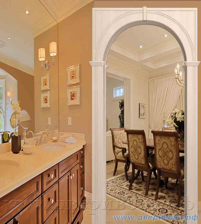 Арка ПВХ Палермо (глубина 190 мм), Беленый дуб